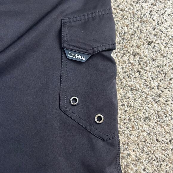 DaHui Board Shorts Size 34 Black Swim Trunks Surf Beach - Picture 6 of 6
